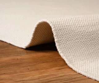 Tappeto in Cotone Fatto a Mano 2x3m Beige