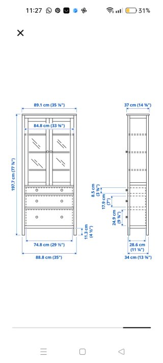 Vitrina IKEA Hemnes Negra Cristal