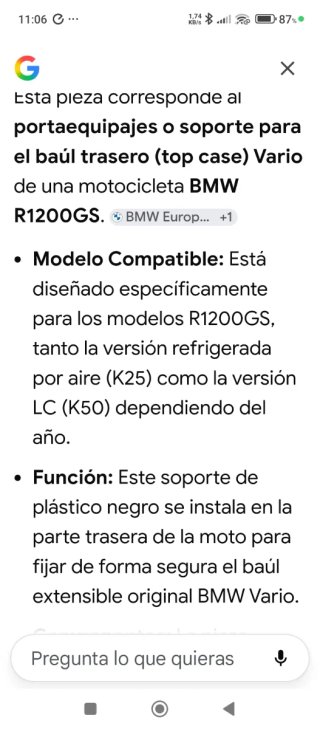 Soporte Maleta Trasera BMW R 1200