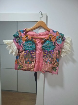 Traje de Fallera Multicolor y Rosa