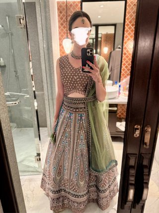 Lehenga choli indio vestido invitada boda sangeet