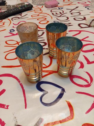 Vaso di Jerez/Liquore Dorato e Blu