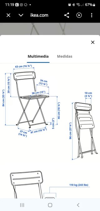 Silla plegable exterior IKEA