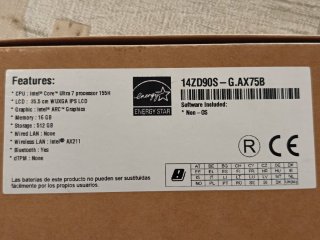 Portátil LG 14Z90S Intel Core Ultra 155H