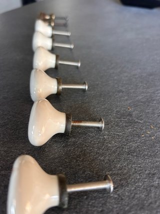 Set 8 pomelli ceramica e ottone floreali