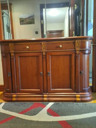 Mueble de entrada rústico madera maciza.