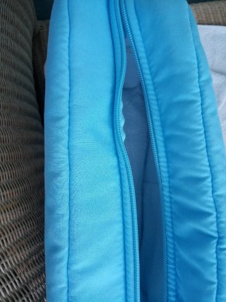 Bolsa bebé azul con patitos bordados
