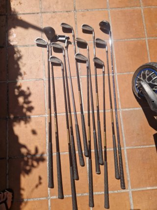 Bolsa de golf con palos y pelotas