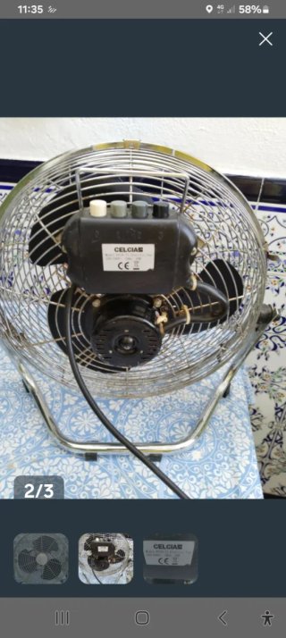 Ventilador de suelo/mesa plateado