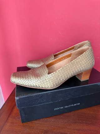 Zapatos Pons Quintana Piel Dorados Talla 38