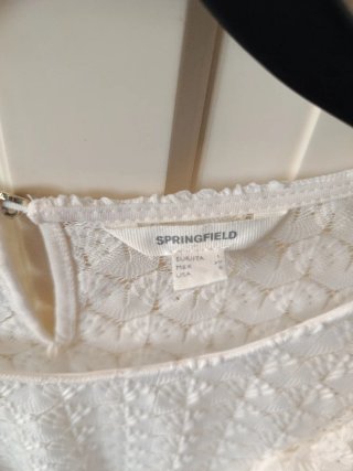 Camisa Springfield encaje volantes talla L