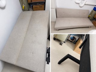Sofá cama / futón gris claro