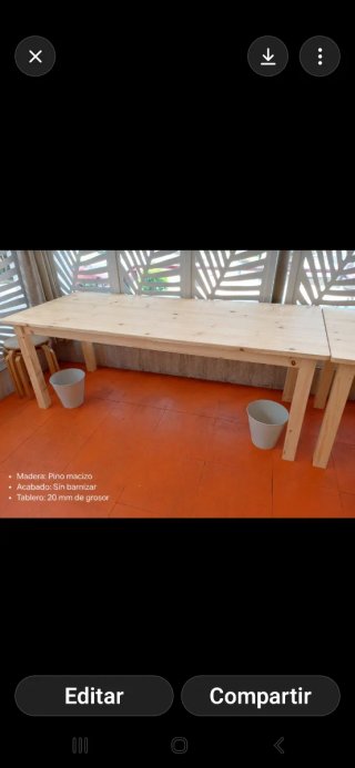 Mesa de madera maciza Pino