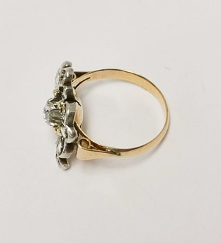 Anillo Flor Oro 18k y Plata 6.64gr