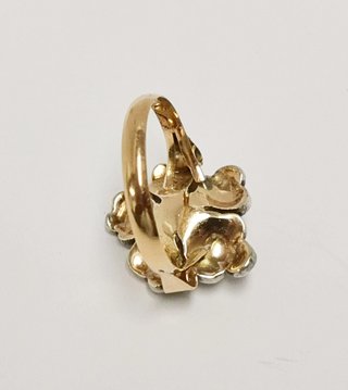 Anillo Flor Oro 18k y Plata 6.64gr