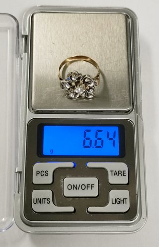 Anillo Flor Oro 18k y Plata 6.64gr