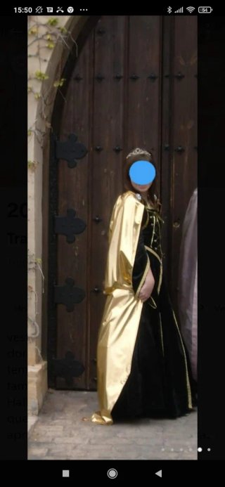 Vestido medieval negro y dorado talla única