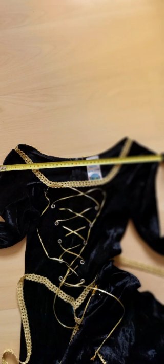 Vestido medieval negro y dorado talla única
