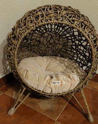 Cama Cueva Ratán Mascota Pequeña