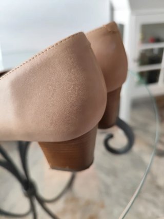 Zapatos Mimao Piel Beige Tacón