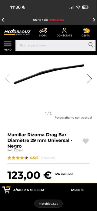 Manillar Rizoma Drag Bar