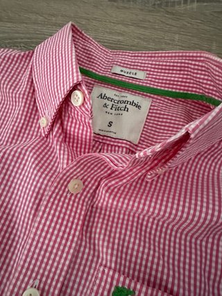 Camisa Abercrombie cuadros rosa Talla S