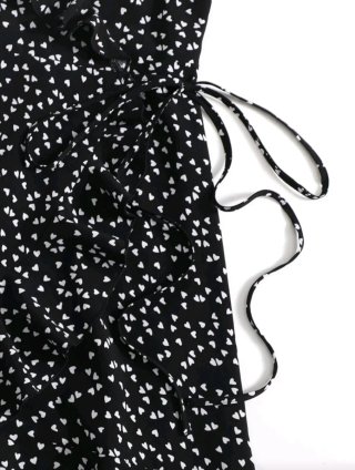 Vestido cruzado estampado corazones