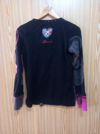 Jersey Desigual Corazones Negro y Rosa
