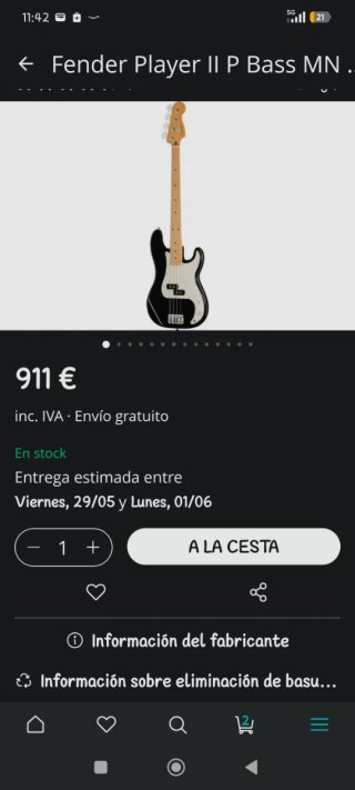 Bajo Fender Precision Negro
