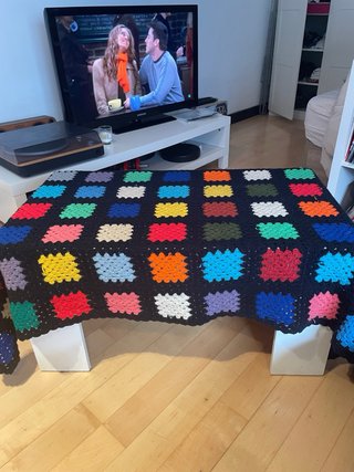 Manta Crochet Vintage Multicolor 120x160