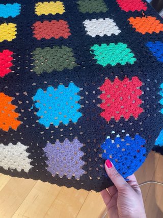 Manta Crochet Vintage Multicolor 120x160