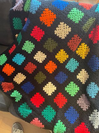 Manta Crochet Vintage Multicolor 120x160