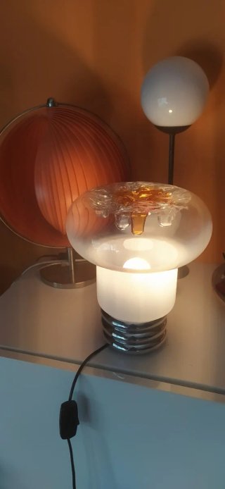Lámpara Vintage Cristal Murano Metal..