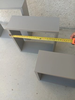 Conjunto 3 Estanterías Cubo Madera Gris