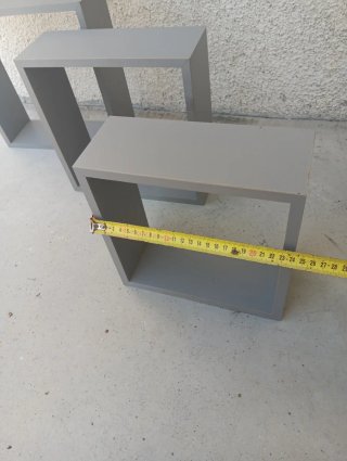 Conjunto 3 Estanterías Cubo Madera Gris