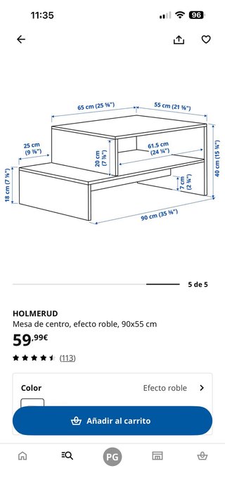 Mesa de centro Holmerud Ikea