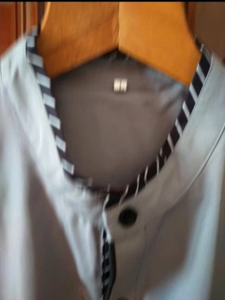 Camicia uomo grigia con colletto alla coreana