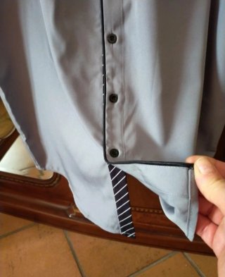 Camicia uomo grigia con colletto alla coreana