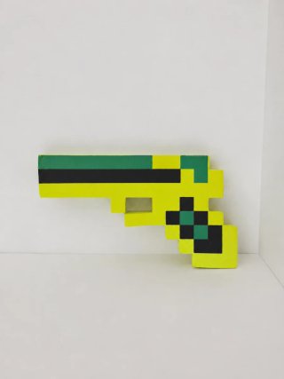 Pistola Minecraft Pixel Art Decorazione Gamer
