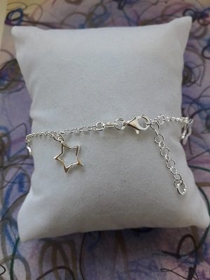 Pulsera Plata de Ley 925 con Dijes Estrellas