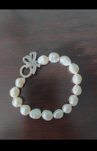 Collar y Pulsera Perlas Cierre lazo