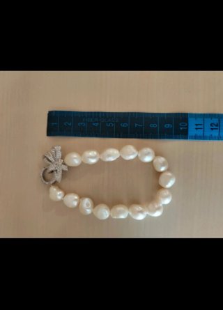 Collar y Pulsera Perlas Cierre lazo