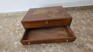 Caja Madera Vintage Felices Fiestas