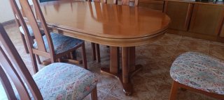 Mesa comedor y 6 sillas de madera