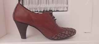 Zapato Hispanitas piel marrón y gris