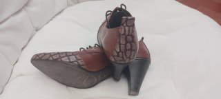 Zapato Hispanitas piel marrón y gris