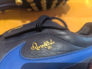 Botas Nike Tiempo Ronaldinho R10 Azul Dorado