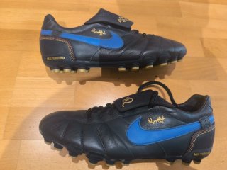 Botas Nike Tiempo Ronaldinho R10 Azul Dorado