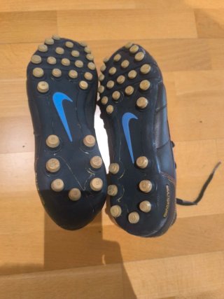 Botas Nike Tiempo Ronaldinho R10 Azul Dorado