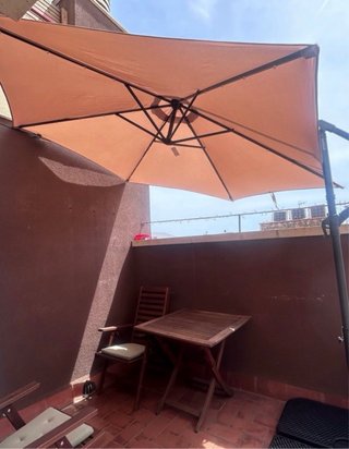 Sombrilla Songmics 3m Beige + Base con luz de led